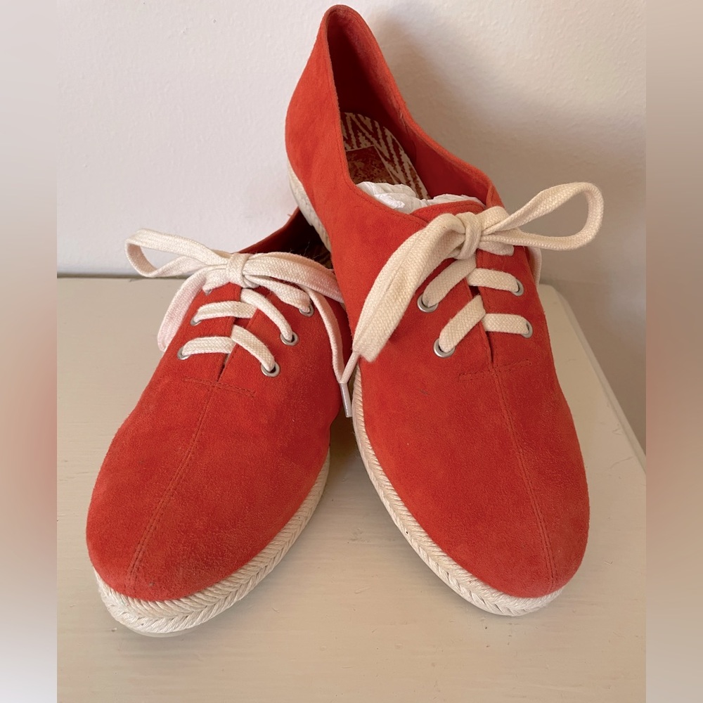 Dolce Vita Orange Suede Lace-Up Espadrille Oxfords